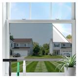 rabbitgoo Privacy Window Film 35.4 x 6.5 Silver