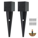 XIHUWZ 4x4 Fence Post Anchor Ground Spike Black