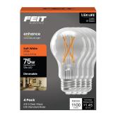 Feit Electric A19 LED Bulbs 2700K 4-Pack