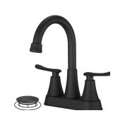 HOMEMYSTIQUE 4in. Matte Black Bathroom Faucet