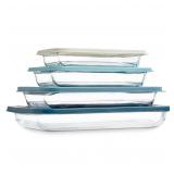 COOK WITH COLOR 8-Piece Glass Baking Dish Set Blue