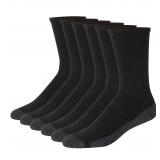 Hanes Mens Max Cushion Crew Socks 6-Pack Sz 6-12