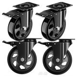 WOZESEIK 4 Heavy Duty Plate Casters Set of 4