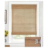 LazBlinds 33x64 Cordless Bamboo Roman Shade