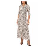 TIE Belt Long Sleeve Maxi Shirt Dress(size s )