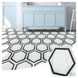 Art3d Hexagon Vinyl Floor Tiles 11.8x10.2 10Pk