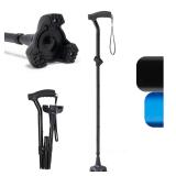 Medline TriGlide Folding Cane 32-37 Black