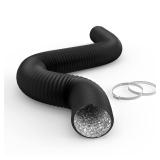 YSSOA 4x25ft Insulated Flexible Duct Hose Black