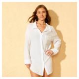 Shade  Shore Gauze Swim Cover Up Shirtdress