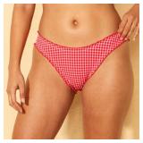 Wild Fable Gingham Seersucker Bikini Bottom Red M