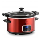 Toastmaster 4-Quart Digital Slow Cooker Red