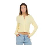 Forever 21 Yellow Cable Knit Cardigan Medium