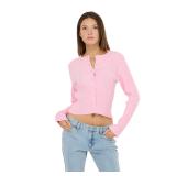 Forever 21 Cable Knit Cardigan Pink X-Large