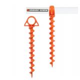 Orange Screw Large Ground Anchors 2 Pack