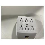 GE 6-Outlet Wall Tap Adapter FA357A White