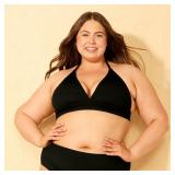 Shade  Shore Ribbed Bikini Top Black 3X $15.00