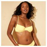 Shade  Shore Seersucker Bikini Top Yellow M