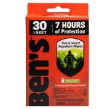 Bens 30 DEET Insect Repellent Wipes 12 Count