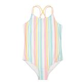Hurley Girls Pale Ivory Stripe One-Piece Size 7