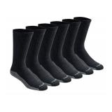 Dickies Dri-Tech Crew Socks Black Large 6 Pairs