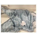 Blue Gingham Bikini Top Womens S 4-6
