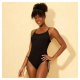 Shade  Shore Ribbed One-Piece Swimsuit Large