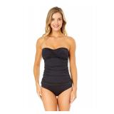 Anne Cole Medium Black Twist Front Tankini Top