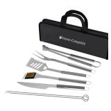 Home-Complete 7-Piece BBQ Grill Tool Kit Silver