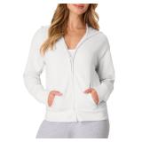 Hanes Womens EcoSmart Full-Zip Hoodie White L