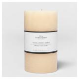 Threshold Vanilla Bean  Amber Pillar Candle 7x4