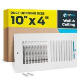 EZ-FLO 10x4in Two-Way Steel HVAC Vent White