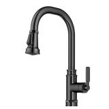 Kraus Allyn Pull-Down Kitchen Faucet Black SS