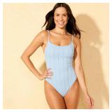 Shade  Shore One Piece Swimsuit L Blue Eyelet