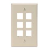 Leviton 41080-6IP 6-Port Wallplate Ivory