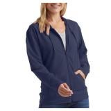 Hanes Womens Full-Zip Hoodie Medium Navy