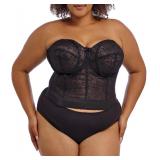 Goddess Lace Bridal Bustier 44DD Black