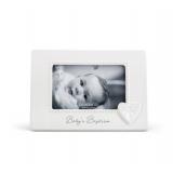 DEMDACO Baptism Frame White Stoneware 4x6 in