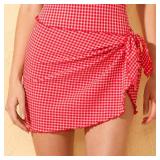 Wild Fable Swim Sarong SM RedPink Gingham