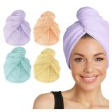 Turbie Twist Large Hair Towels 4-Pack Microfiber