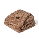 Minky Couture Adult Hugs Throw Milk Chocolate