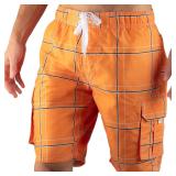 Kanu Surf Mens Swim Trunks Large Flex Orange
