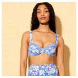 Shade  Shore Bikini Top 34DD Floral Blue