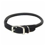 Coastal Leather Round Dog Collar Black 58x16