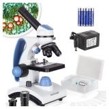 AmScope 1000X Microscope 8.8x6.7x13.8in Blue