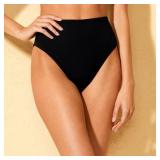 Shade  Shore High-Waist Bikini Bottom Black XS