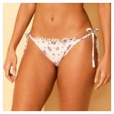 Wild Fable Floral Ruffle Bikini Bottom Cream L