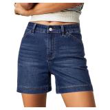 Luvamia High Waisted Jean Shorts Large Blue $28.99