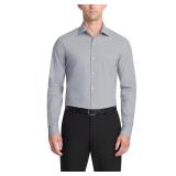 Kenneth Cole Slim Shirt 16-16.5 32-33 Grey Strp