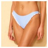 Wild Fable Striped Eyelet Bikini Bottom Blue M