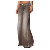 Forever 21 Low Rise Wide Leg Denim Pant Stud
